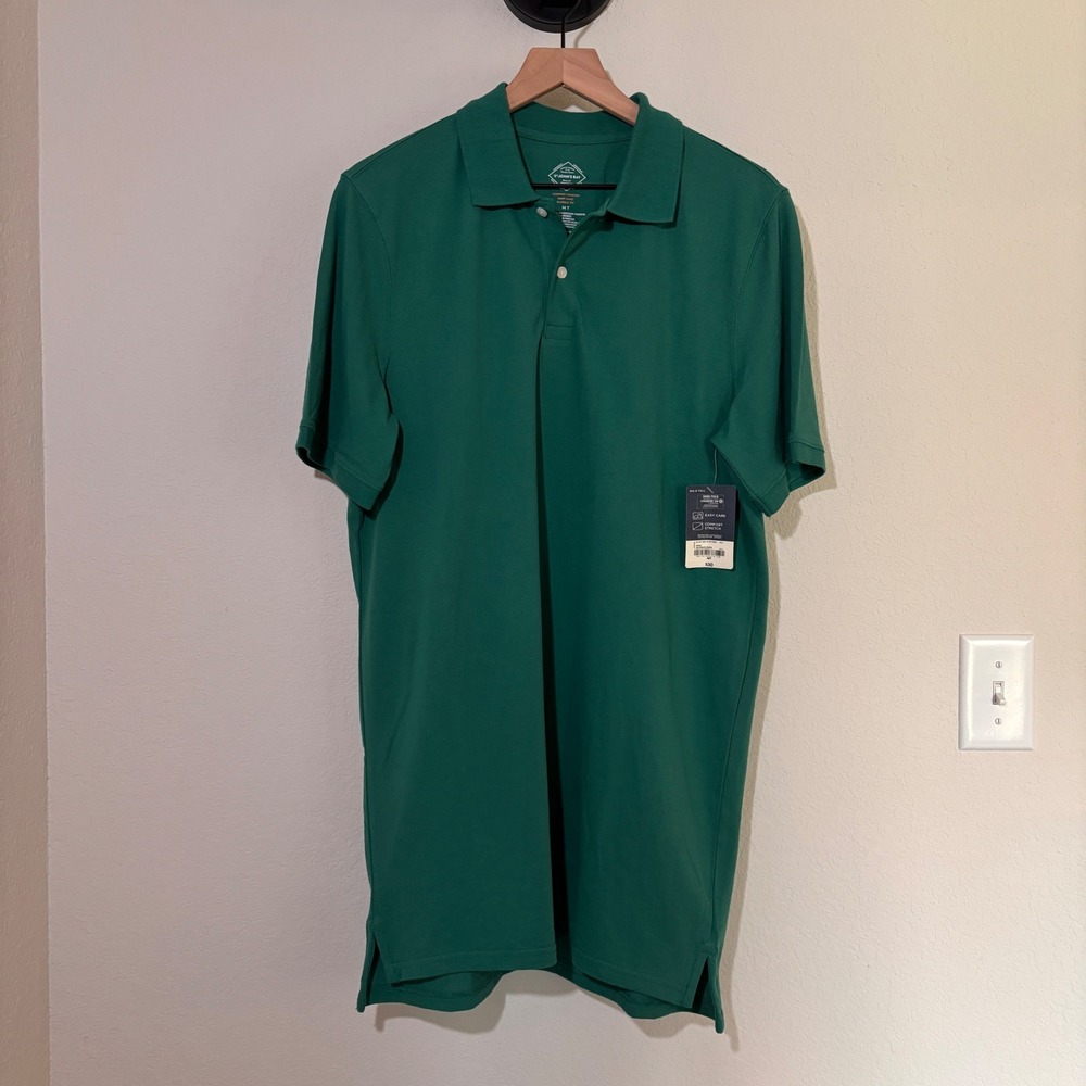 St. John's‎ Bay Polo Shirt MT Comfort Stretch Galapagos Green Preppy Classic